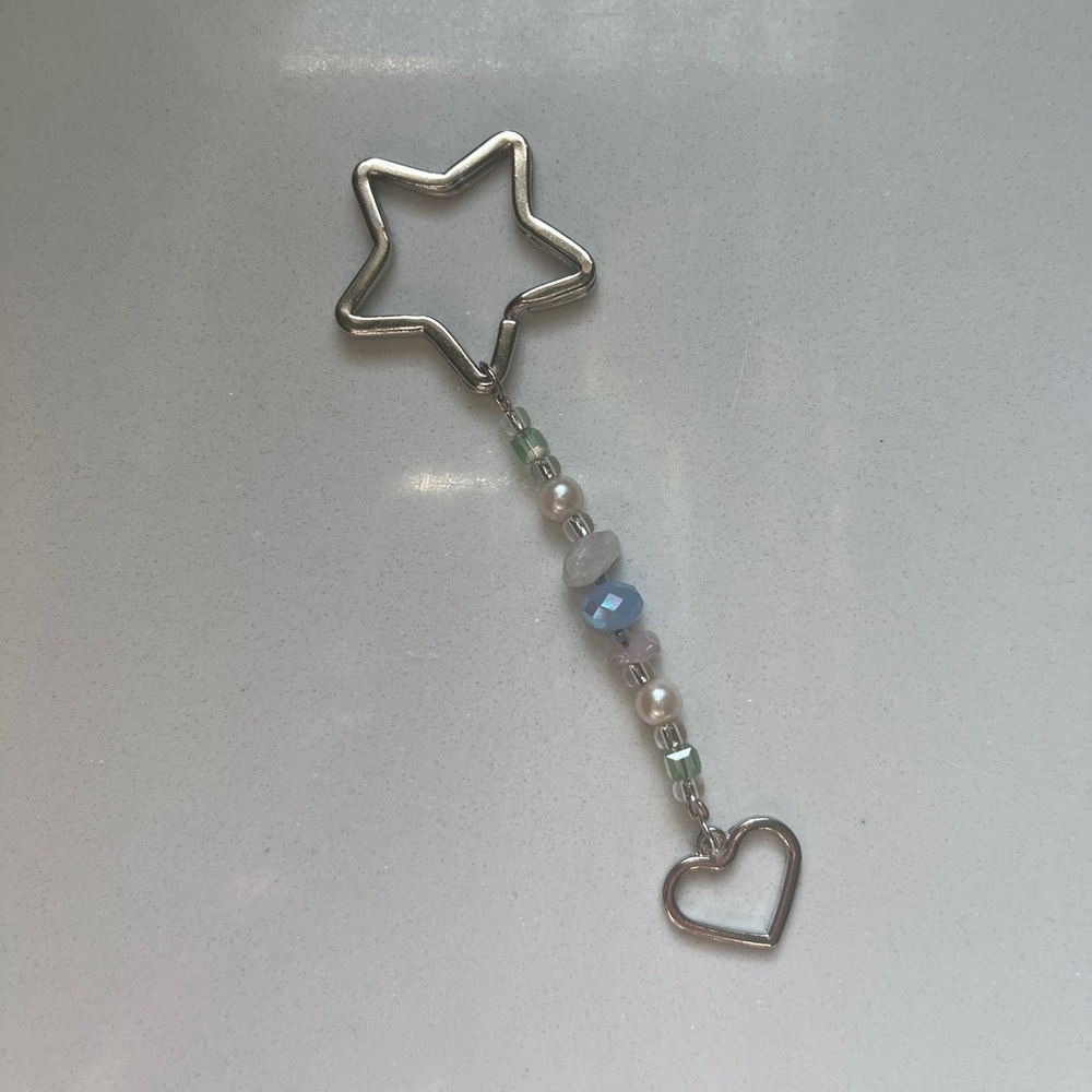 Handmade pastel heart keychain